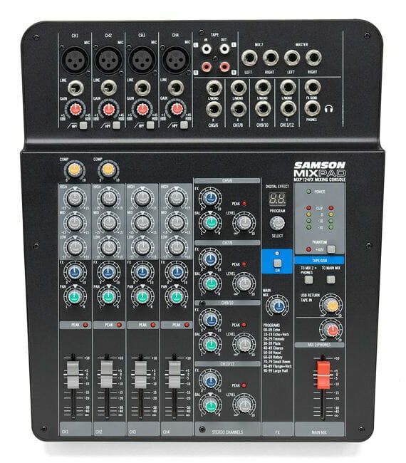 Mixer Samson USB con efectos MXP124FX